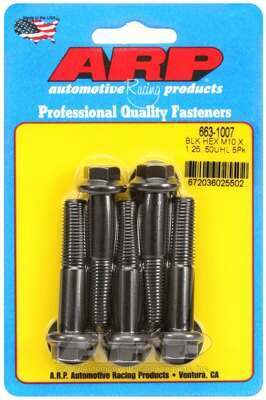 ARP M10 x 1.25 x 50 hex black oxide bolts - 663-1007