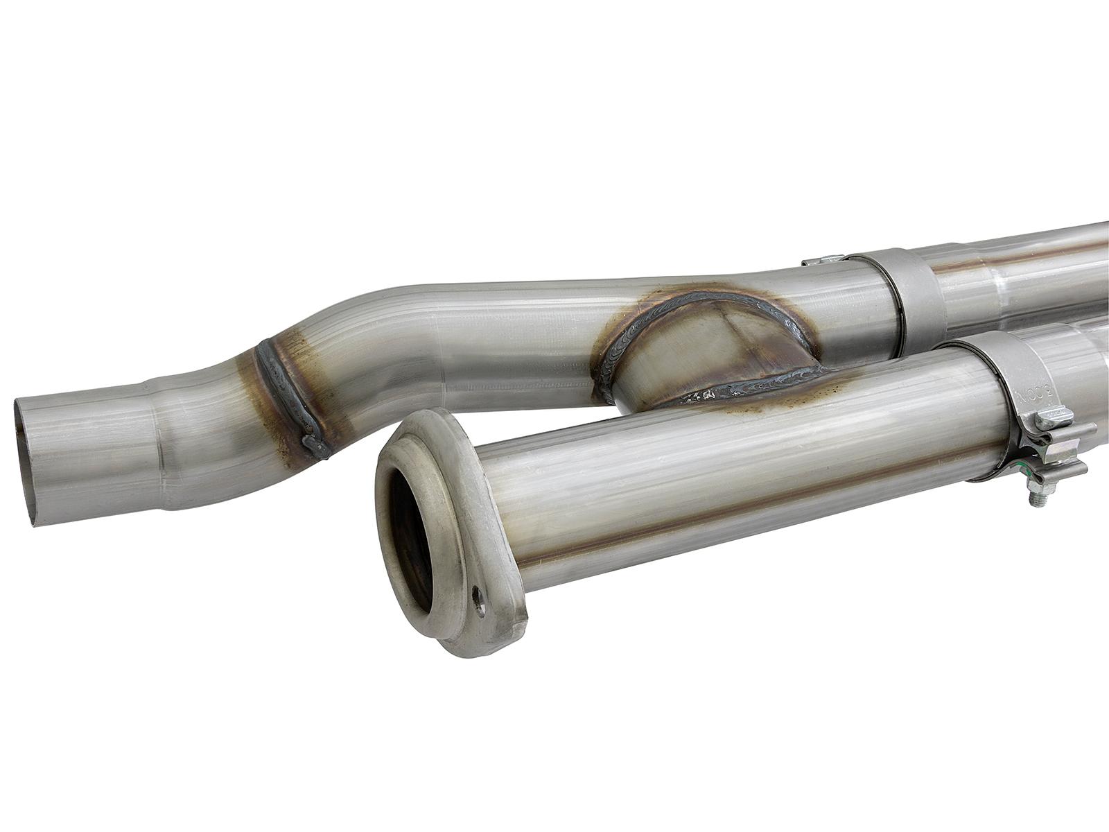 AFE Rebel Series 3 IN 409 Stainless Steel Cat-Back Exhaust System w/Polished Tip (2017-2020 F-150) - 49-43091-P