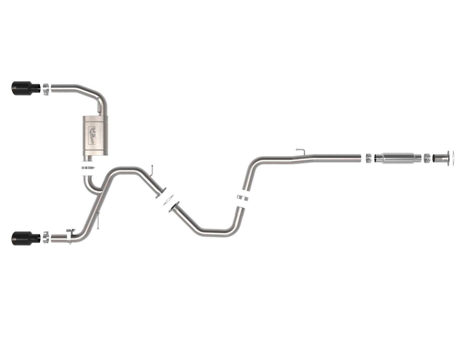 AFE Takeda 3 IN 304 Stainless Steel Cat-Back Exhaust w/ Black Tips Hyundai Elantra N 22-23 L4-2.0L (t) - 49-37028-B