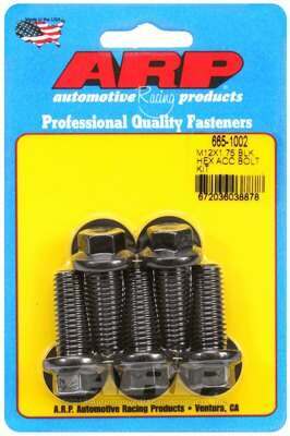 ARP M12 x 1.75 x 30 hex black oxide bolts - 665-1002
