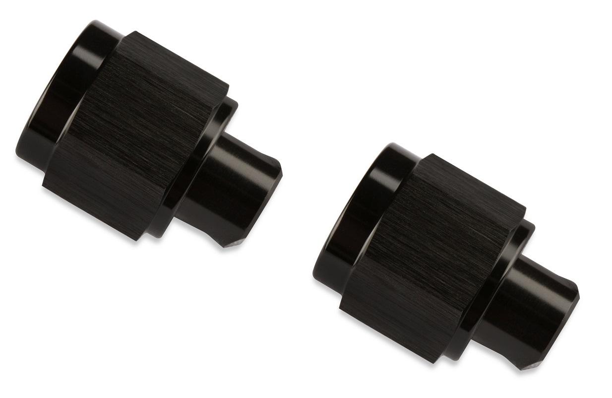 Mr. Gasket -6 AN Caps (2) - Black.  - 492906-BL