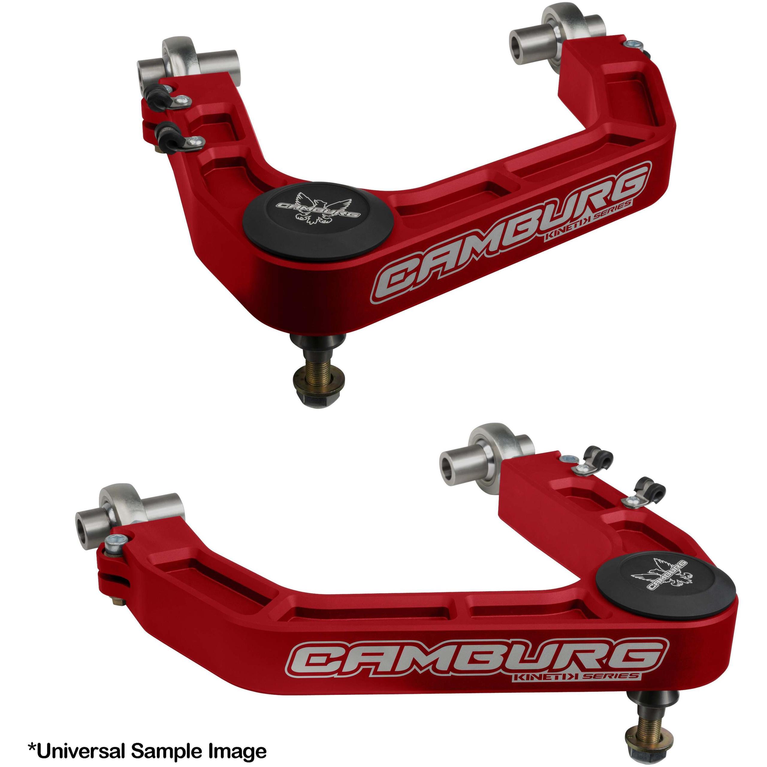 Camburg Kinetik V2 Performance Billet Uniball Upper Arms (Red) (2019-2024 Silverado 1500, Sierra 1500) - CAM-210099-RED