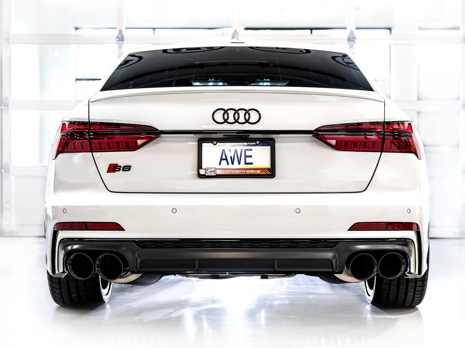 AWE Track Edition for Audi C8 S6/S7 - Diamond Black Tips - 3020-43109