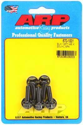 ARP M6 x 1.00 x 20 12pt black oxide bolts - 670-1001