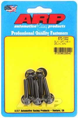 ARP M6 x 1.00 x 25 12pt black oxide bolts - 670-1002