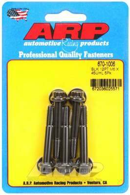 ARP M6 x 1.00 x 45 12pt black oxide bolts - 670-1006