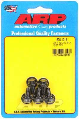 ARP M6 x 1.00 x 12 12pt black oxide bolts - 670-1016