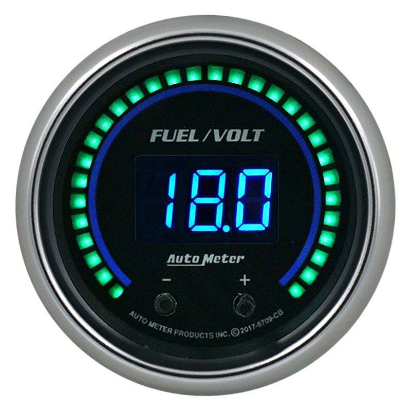 Auto Meter 2-1/16" TWO CHANNEL FUEL LEVEL / VOLTMETER, 0-100%/8-18V, COBALT ELITE DIGITAL - 6709-CB