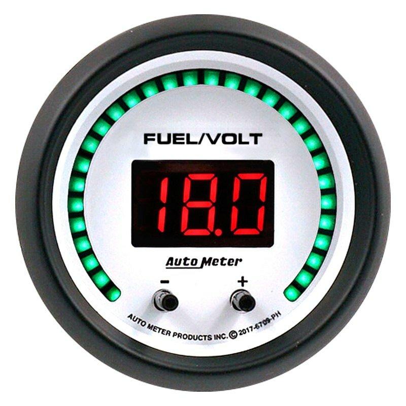 Auto Meter 2-1/16" TWO CHANNEL FUEL LEVEL / VOLTMETER, 0-100%/8-18V, PHANTOM ELITE DIGITAL - 6709-PH