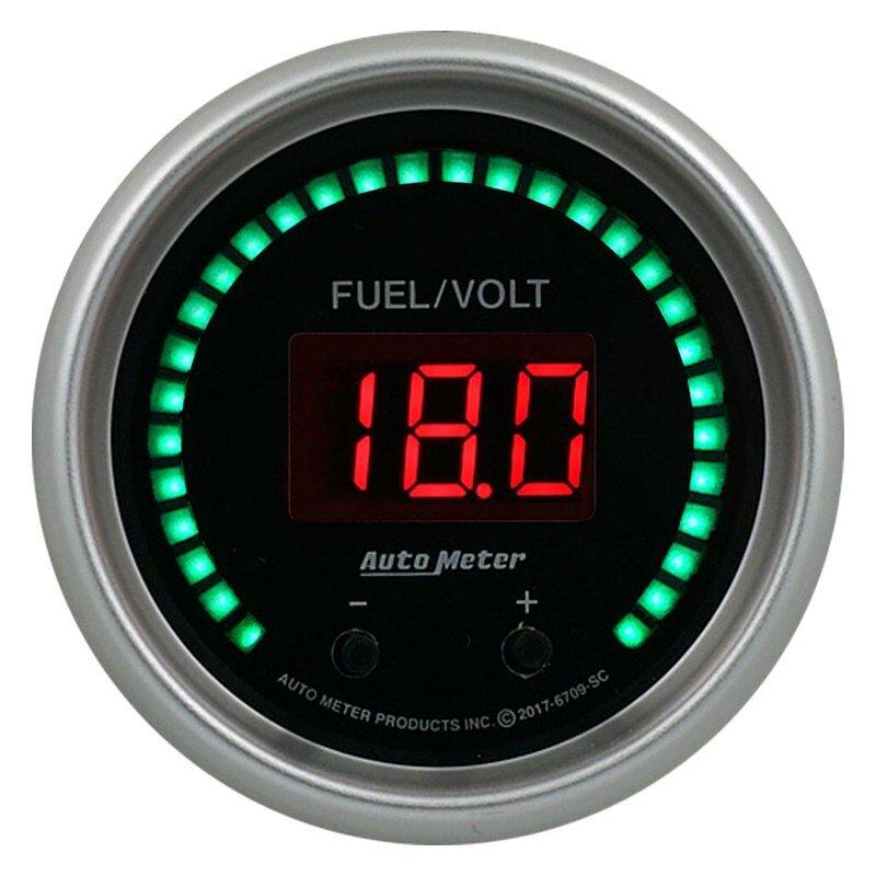 Auto Meter 2-1/16" TWO CHANNEL FUEL LEVEL / VOLTMETER, 0-100%/8-18V, SPORT-COMP ELITE DIGITAL - 6709-SC