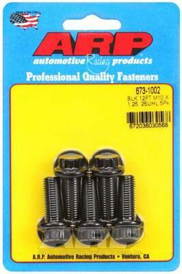 ARP M10 x 1.25 x 25 12pt black oxide bolts - 673-1002