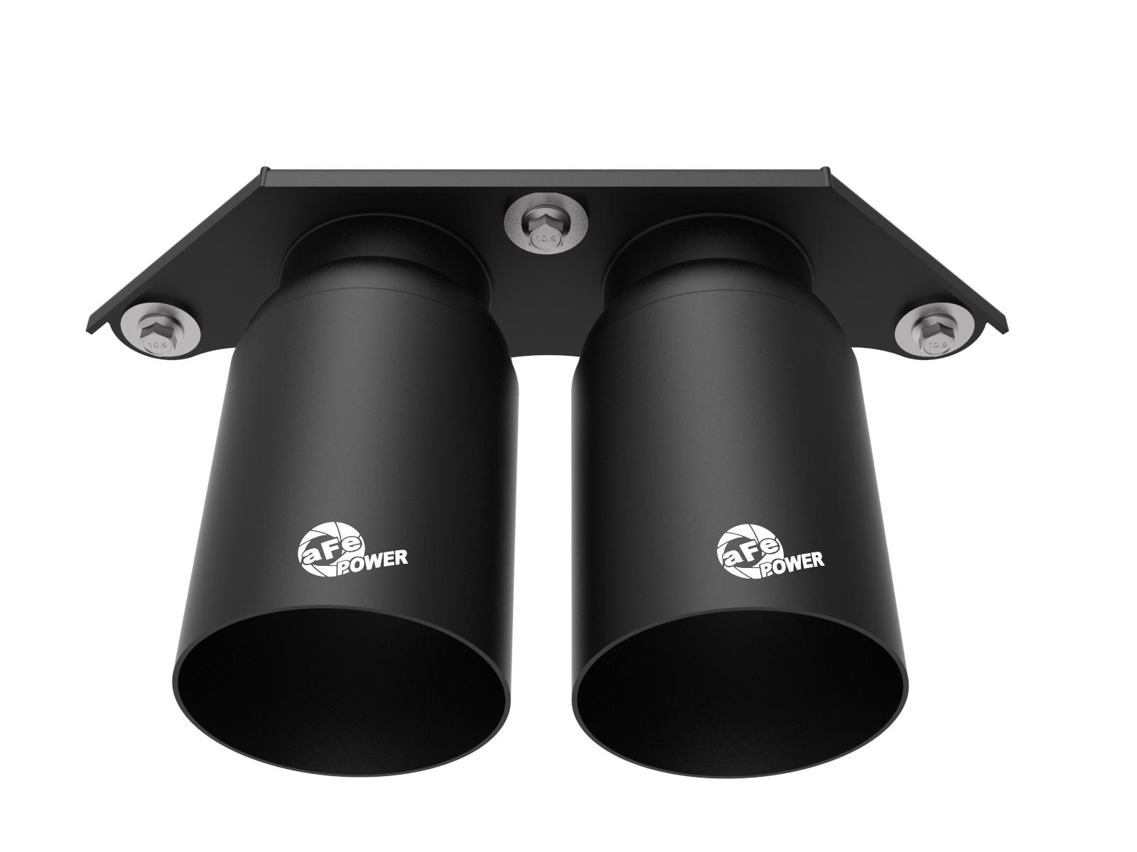 AFE MACH Force-Xp 4 IN Satin Black OE Replacement Exhaust Tips (Porsche 911 GT3 14-19 H6-3.8L/4.0L) - 49C36435-B