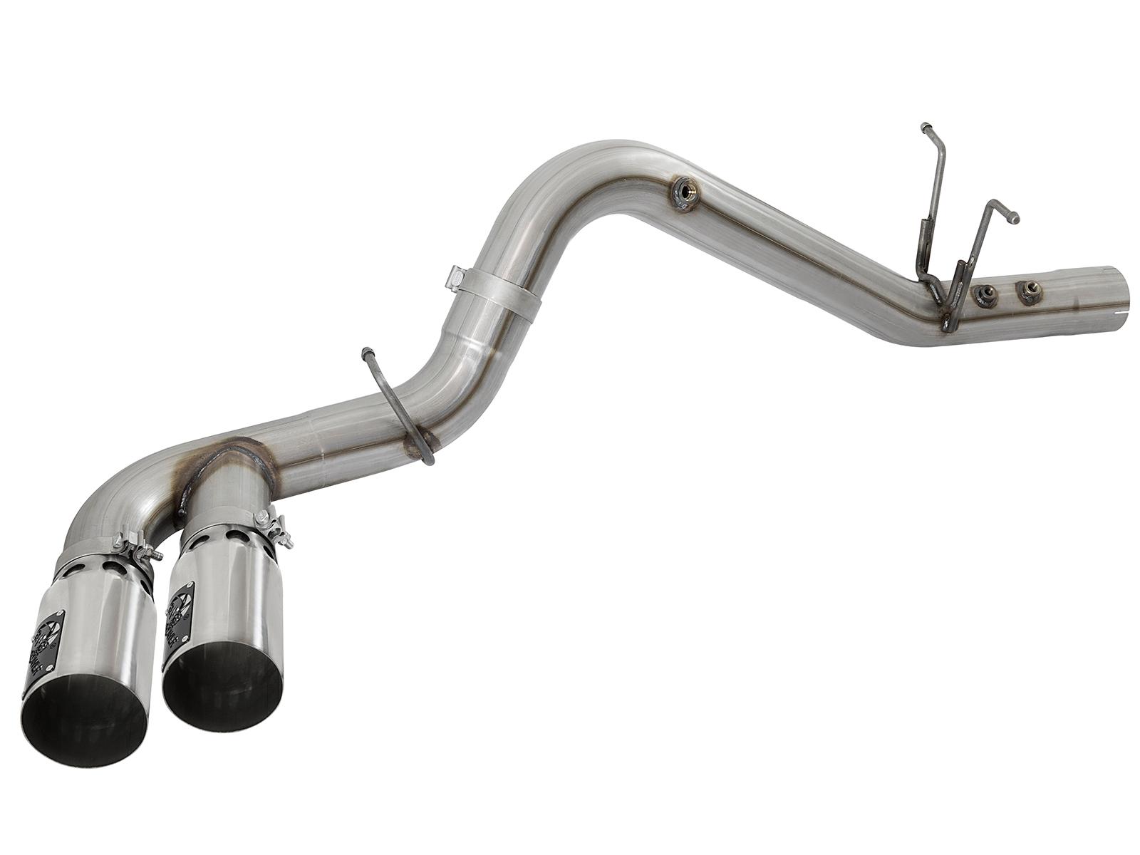 AFE Rebel XD 4 IN 409 Stainless Steel DPF-Back Exhaust w/Dual Polished Tips (2017-2019 Silverado 2500 HD, Silverado 3500 HD, Sierra 2500 HD, Sierra 3500 HD) - 49-44089-P