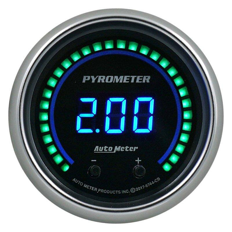 Auto Meter 2-1/16" TWO CHANNEL PYROMETER (EGT), 0-2,000 ºF (0-1,100 ºC), COBALT ELITE DIGITAL - 6744-CB