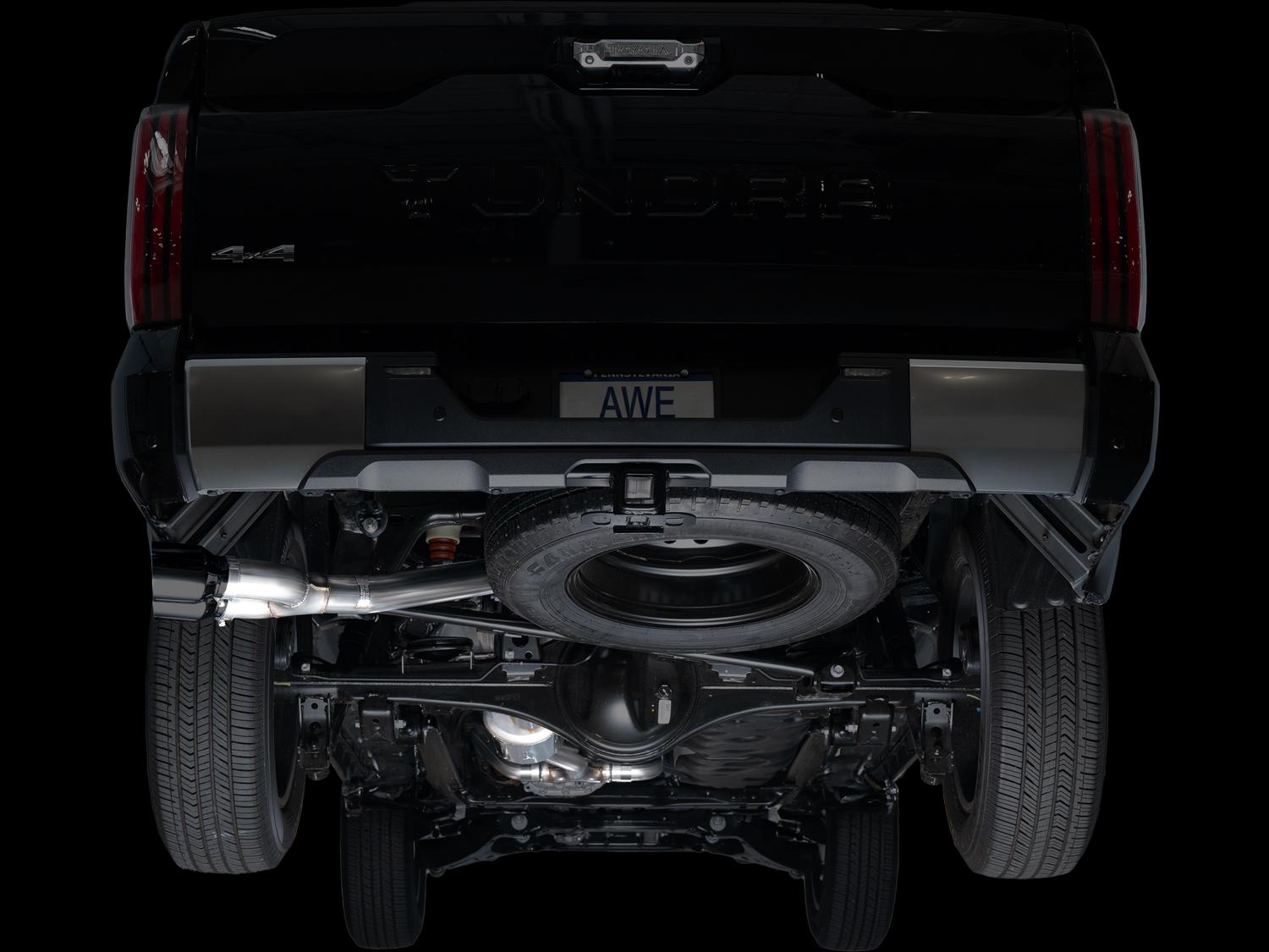AWE 0FG Exhaust for 3rd Gen Toyota Tundra - Dual Diamond Black Tips - 3015-33063