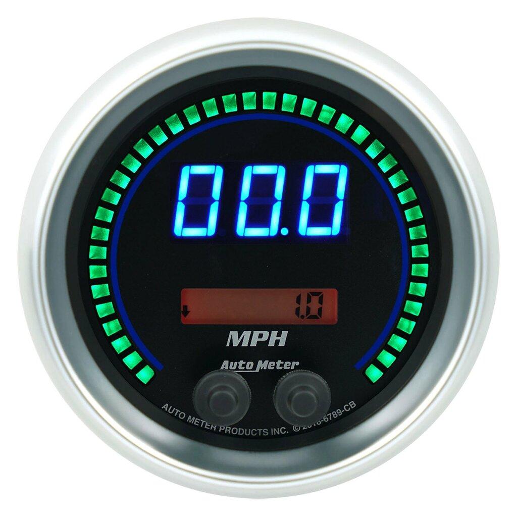 Auto Meter 3-3/8" SPEEDOMETER 260 MPH / 260 KM/H ELEC. PROGRAMMABLE, COBALT ELITE DIGITAL - 6789-CB