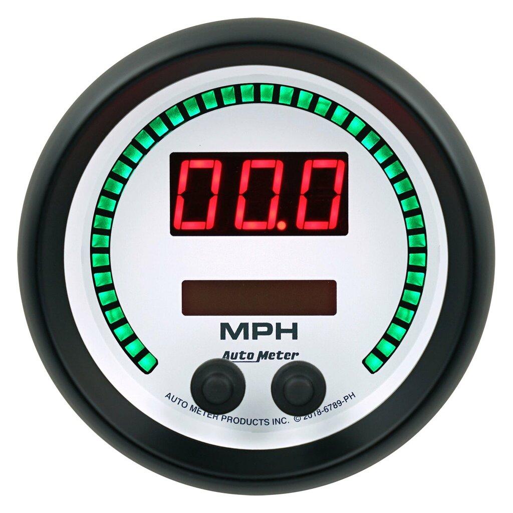 Auto Meter 3-3/8" SPEEDOMETER 260 MPH / 260 KM/H ELEC. PROGRAMMABLE, PHANTOM ELITE DIGITAL - 6789-PH
