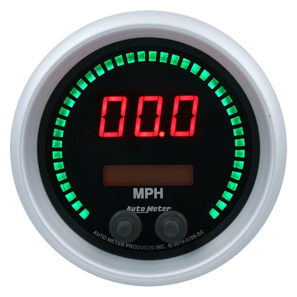 Auto Meter 3-3/8" SPEEDOMETER 260 MPH / 260 KM/H ELEC. PROGRAMMABLE, SPORT-COMP ELITE DIGITAL - 6789-SC