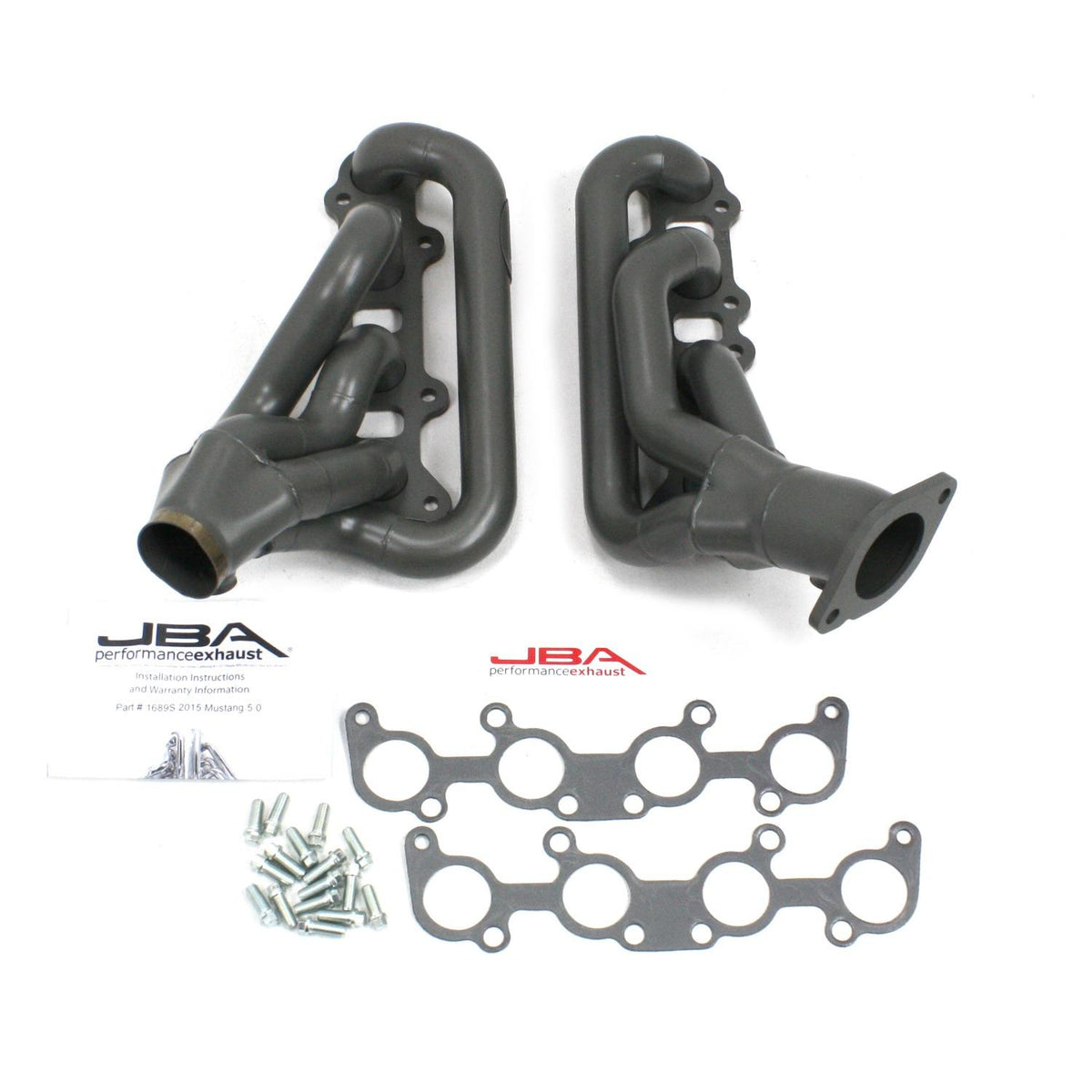 JBA 2015-2020 Mustang GT 5.0L 1-3/4" Stainless Steel Cat4ward Shorty Headers (Titanium Ceramic) - 1689SJT