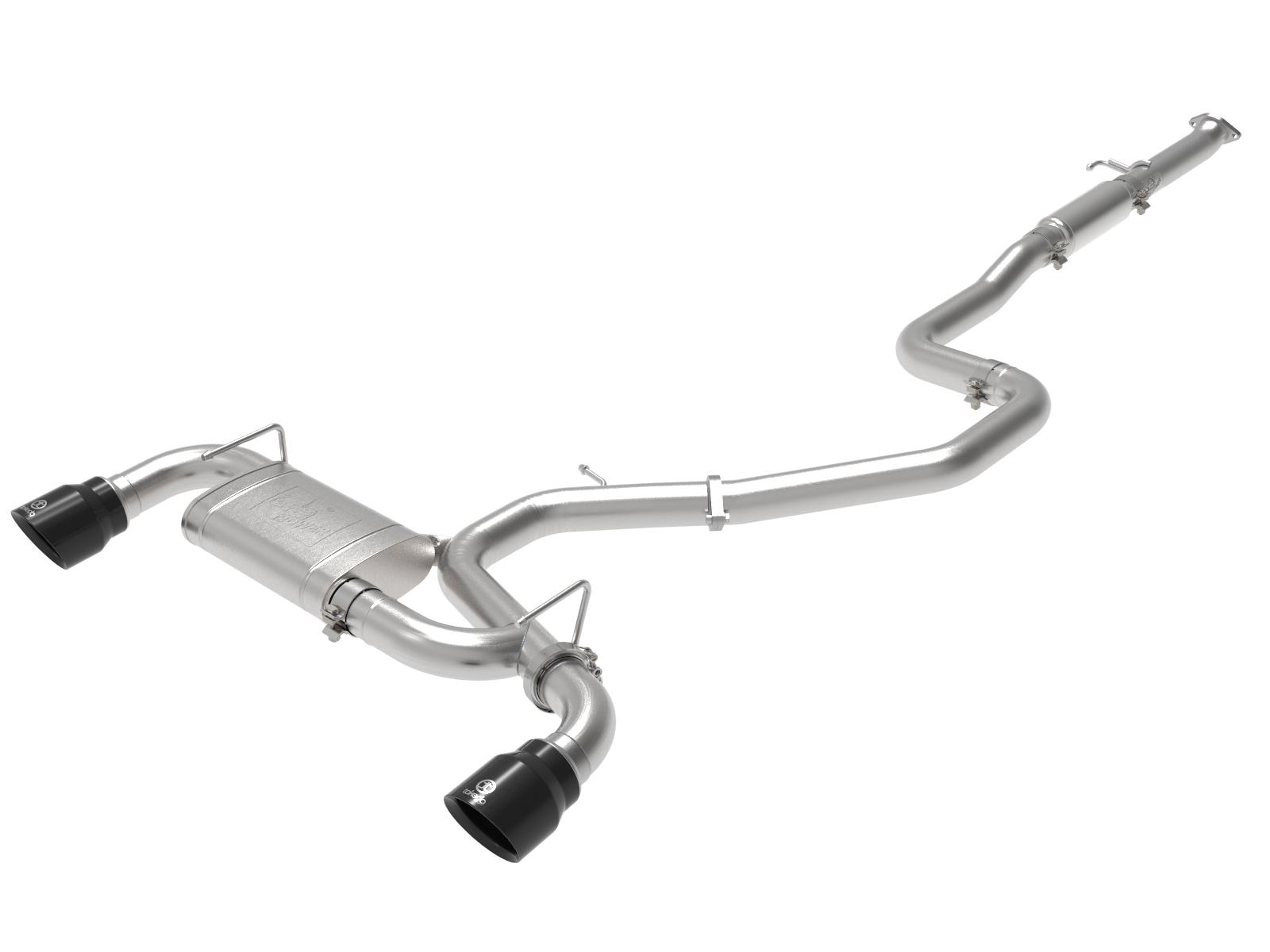 AFE Takeda-ST 3 IN 304 Stainless Steel Cat-Back Exhaust System w/ Black Tips (Hyundai Veloster N 19-20 L4-2.0L (t)) - 49-37010-B