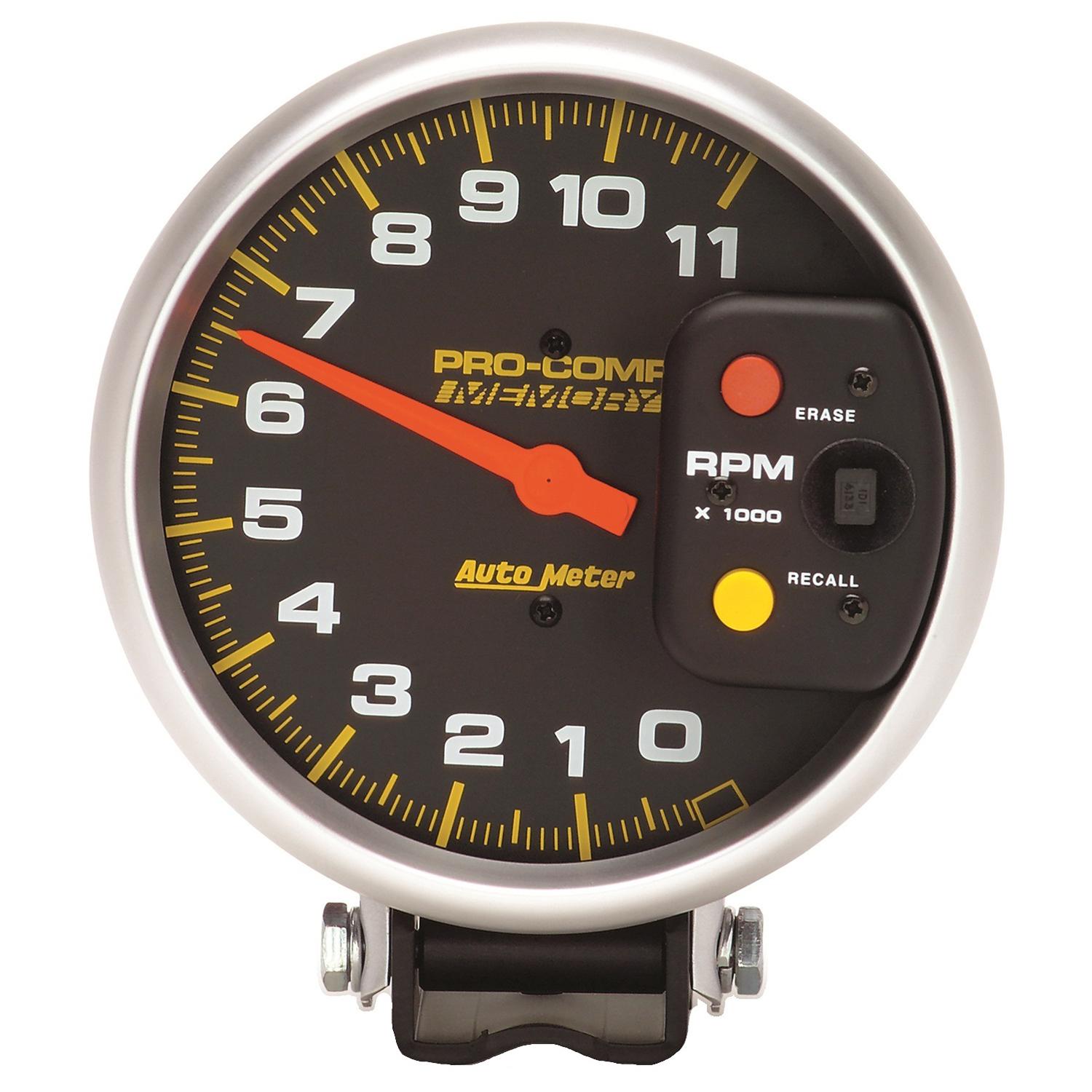 Auto Meter 5" TACHOMETER, 0-11,000 RPM, PEDESTAL W/PEAK MEMORY, PRO-COMP - 6811