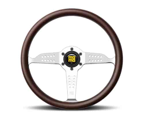 Momo Steering Wheel - Super Grand Prix, 350 Diam, 37 Dish, Mahogany Wood, Pol Spokes - GRA35WD0P