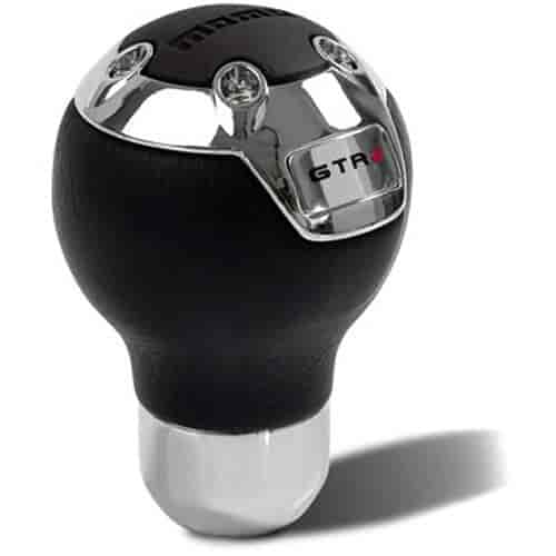 Momo Shift Knob - GTR2, Black Leather, Chrome Insert - GTRBK1