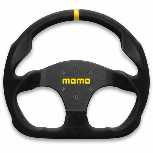 Momo Steering Wheel - MOD.30 Btns, 320 Diam, 39 Dish, Blk Suede, Blk Spokes, 1 Stripe - R1960/32SHB