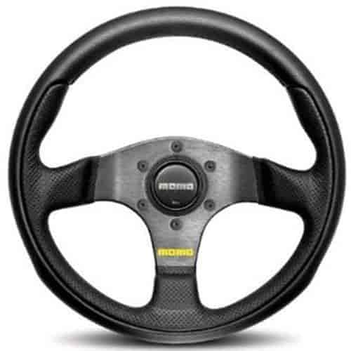 Momo Steering Wheel - Team, 300 Diam, 40 Dish, Blk Leather, Blk Spokes - TEA30BK0B