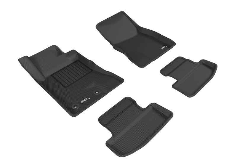 3D MAXpider 2015-2020 Ford Mustang Kagu 1st & 2nd Row Floormats - Black