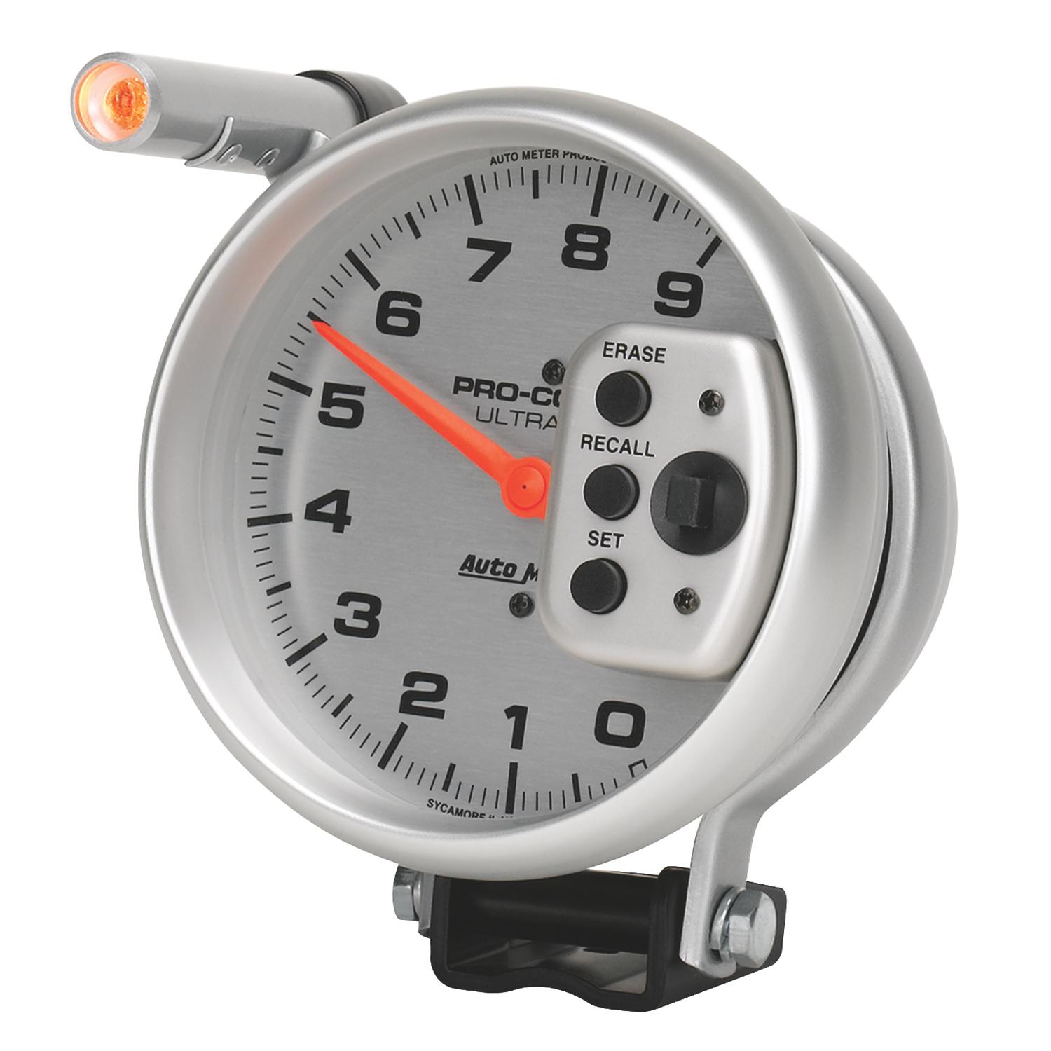 Auto Meter 5" TACHOMETER, 0-9000 RPM, PEDESTAL W/ QUICK LITE, W/PEAK MEMORY, ULTRA-LITE - 6856