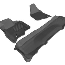 3D MAXpider 2011-2012 Ford F-250/350/450 Supercrew Kagu 1st & 2nd Row Floormats - Black