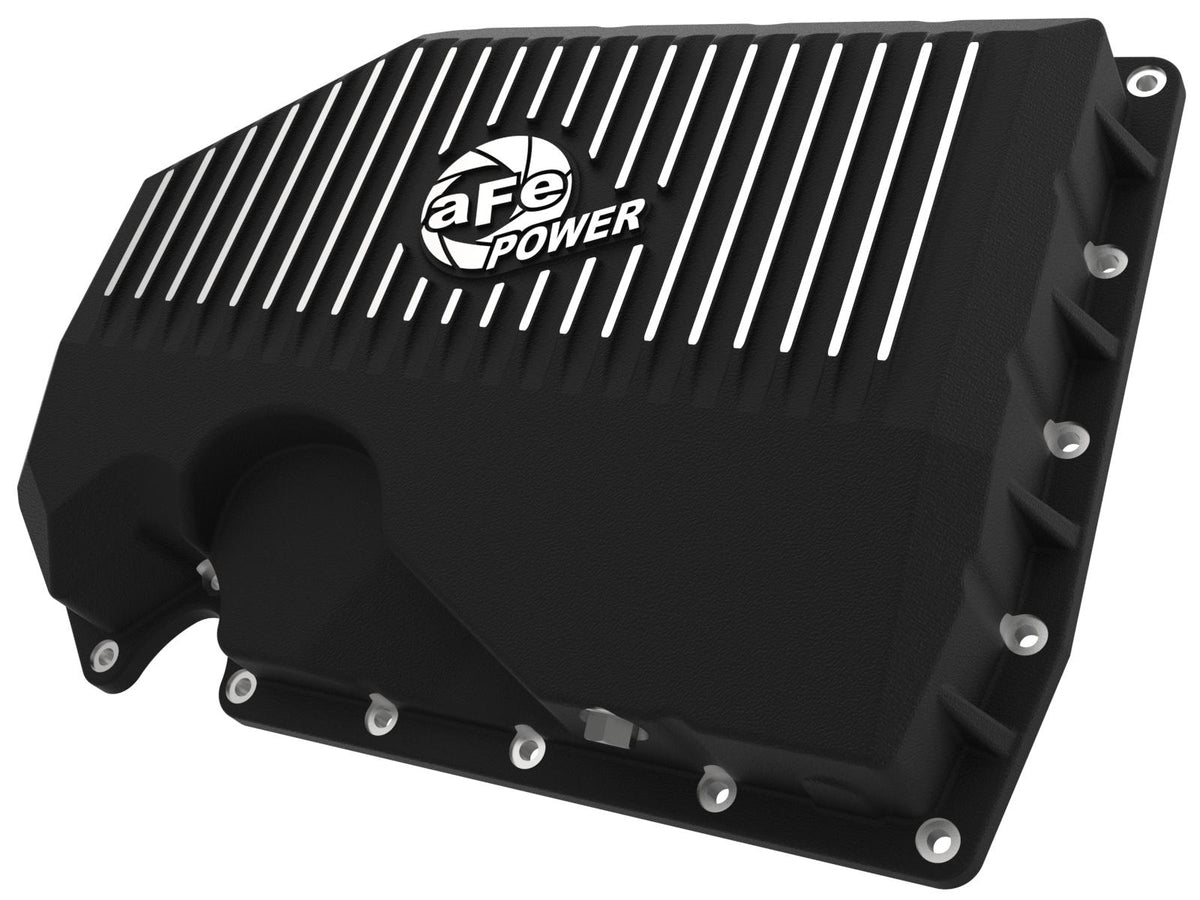AFE Pro Series Oil Pan Black w/ Machined Fins - 46-71240B