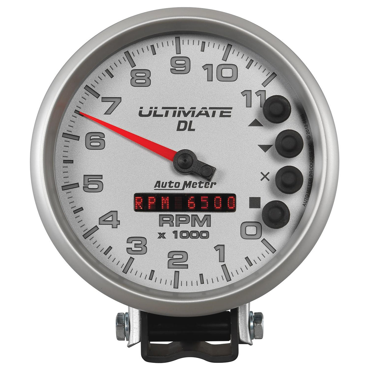 Auto Meter 5" TACHOMETER, 0-11,000 RPM, PEDESTAL, ULTIMATE DL PLAYBACK, SILVER - 6895