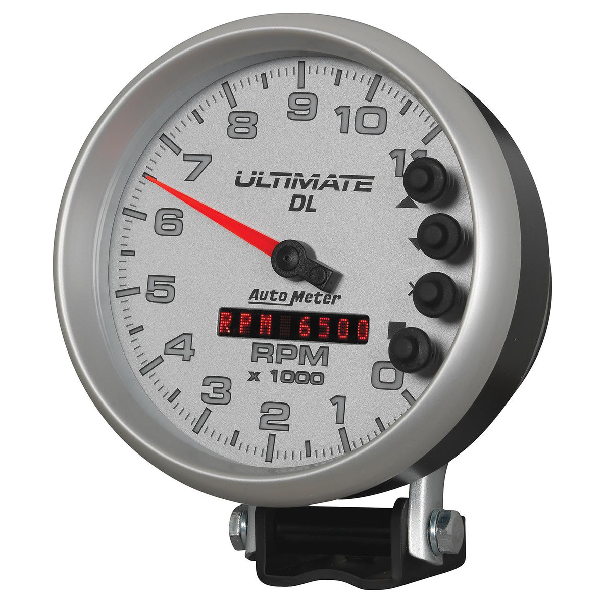 Auto Meter 5" TACHOMETER, 0-11,000 RPM, PEDESTAL, ULTIMATE DL PLAYBACK, SILVER - 6895
