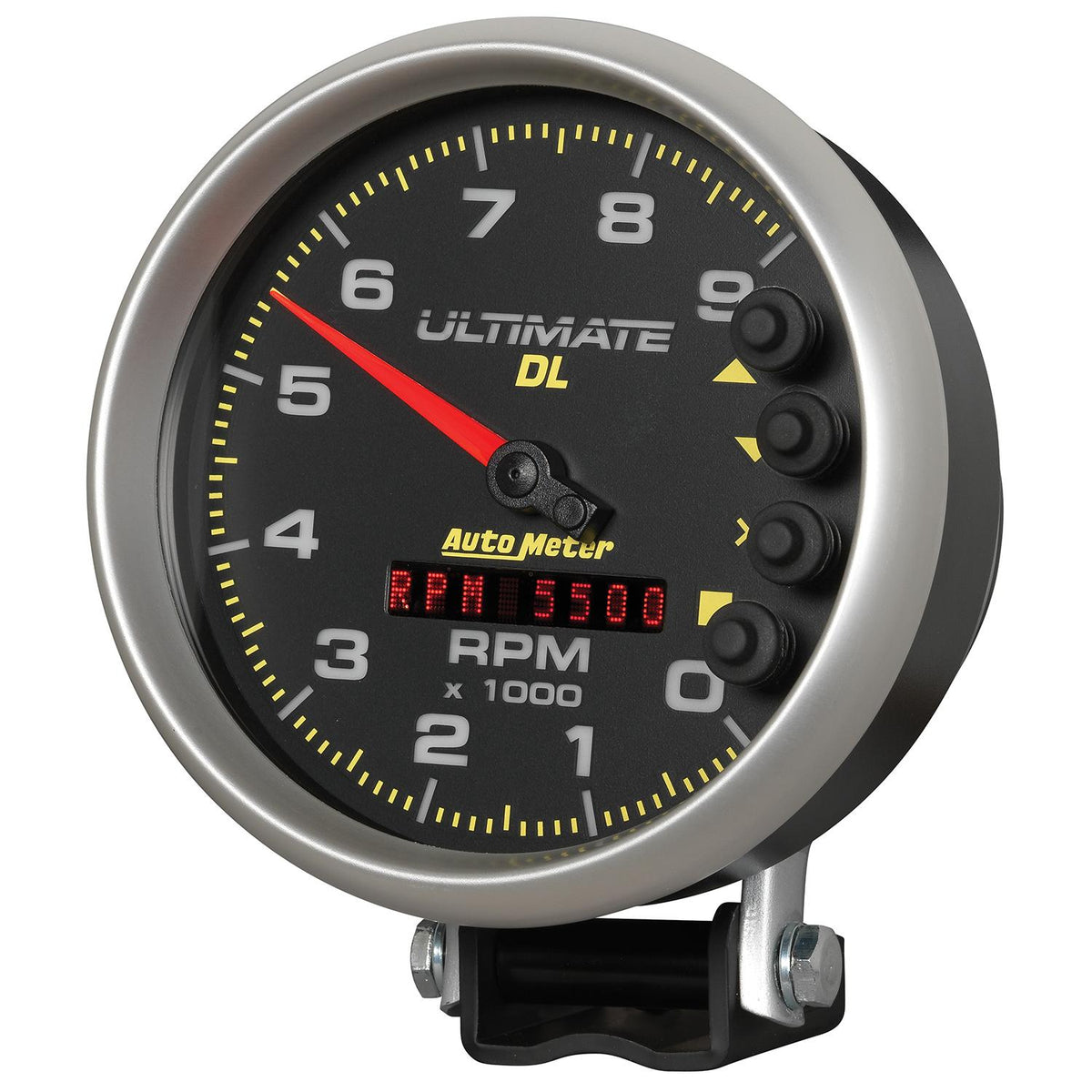 Auto Meter 5" TACHOMETER, 0-9000 RPM, PEDESTAL, ULTIMATE DL PLAYBACK, BLACK - 6896