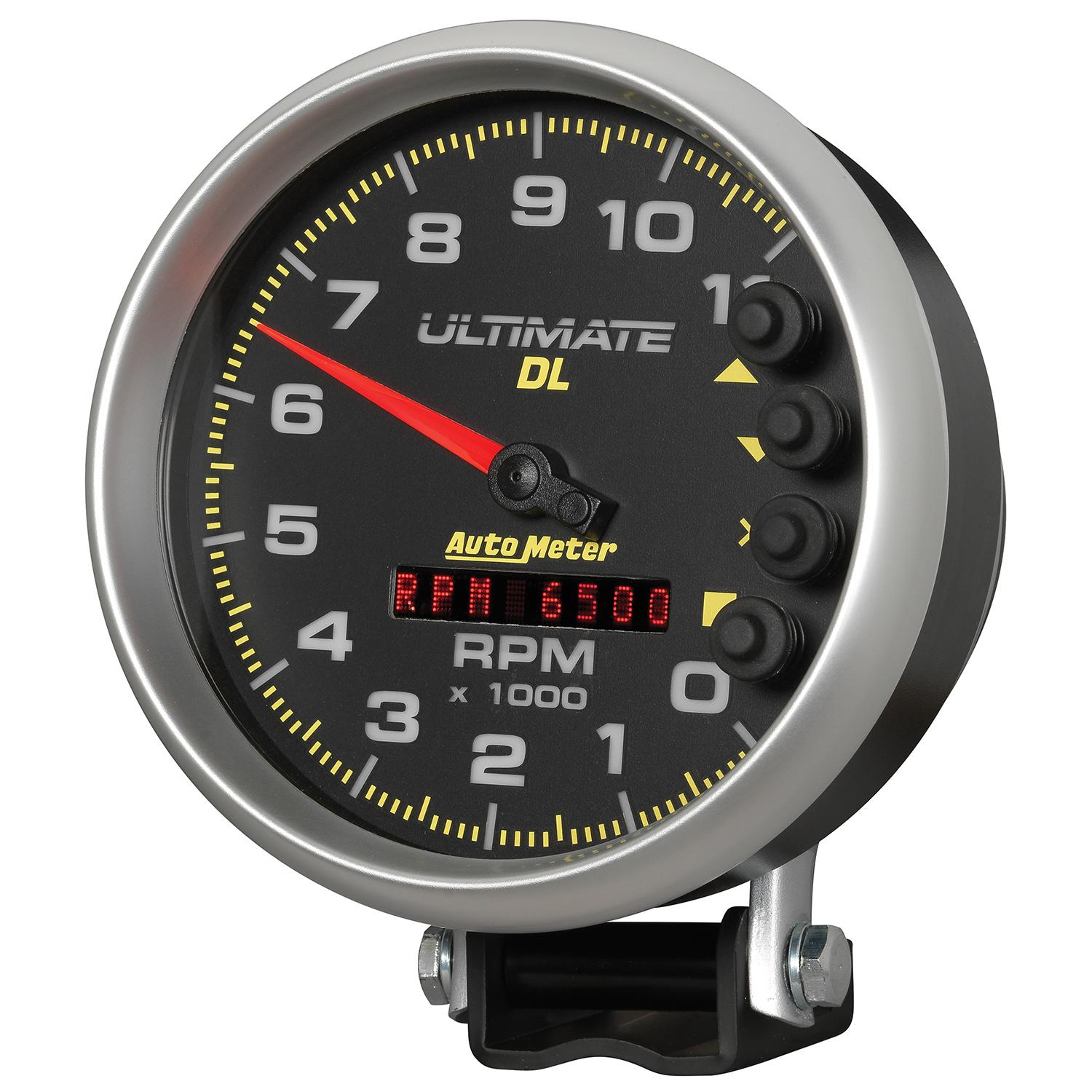 Auto Meter 5" TACHOMETER, 0-11,000 RPM, PEDESTAL, ULTIMATE DL PLAYBACK, BLACK - 6897