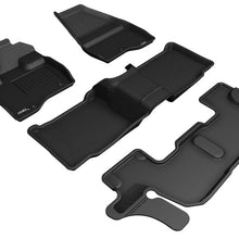3D MAXpider 2017-2019 Ford Explorer Kagu 1st & 2nd & 3rd Row Floormats - Black