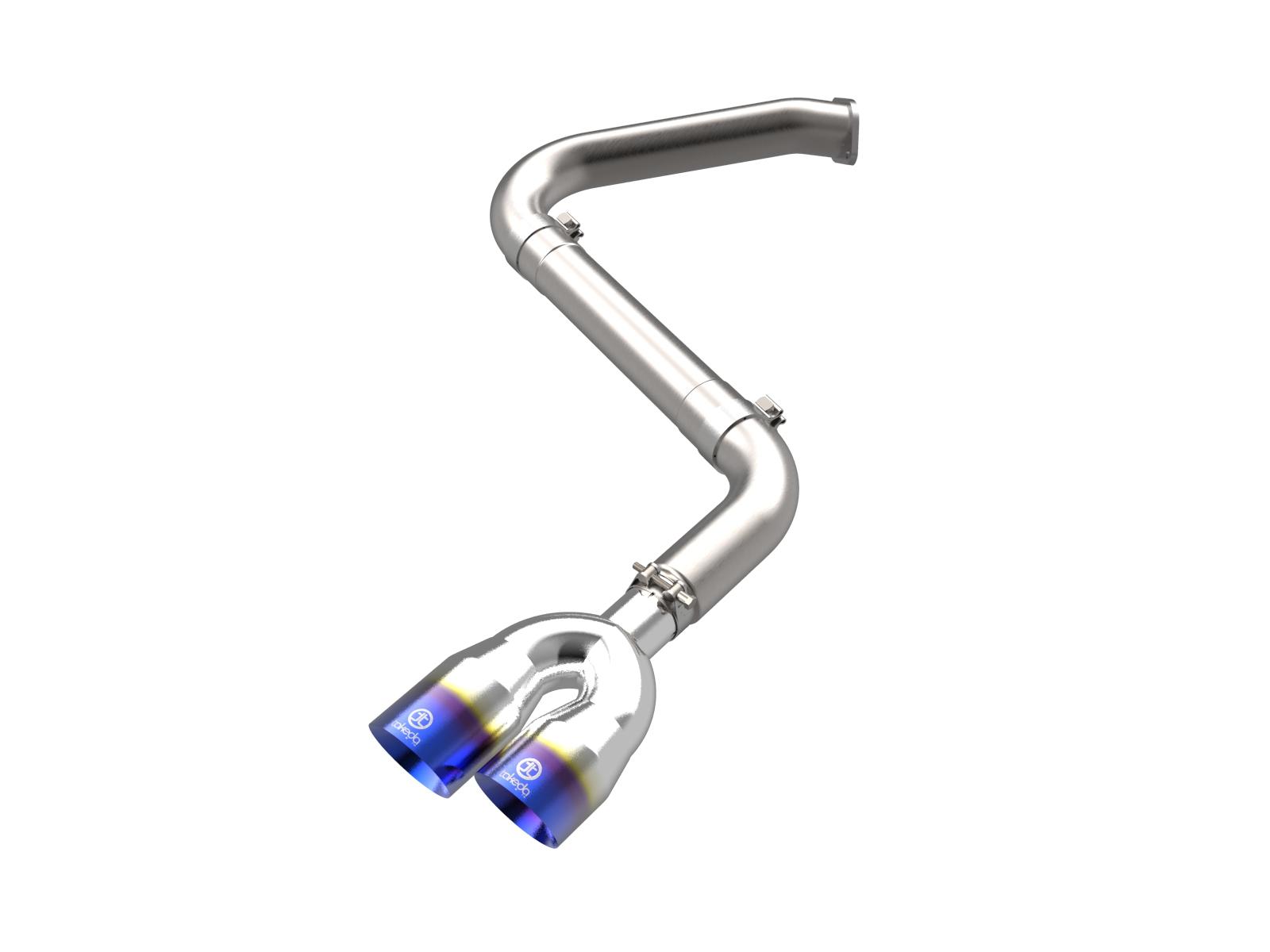 AFE Takeda 3 IN 304 Stainless Steel Axle-Back Exhaust w/ Blue Flame Tips (2021-2025 Elantra N Line) - 49-37045-L