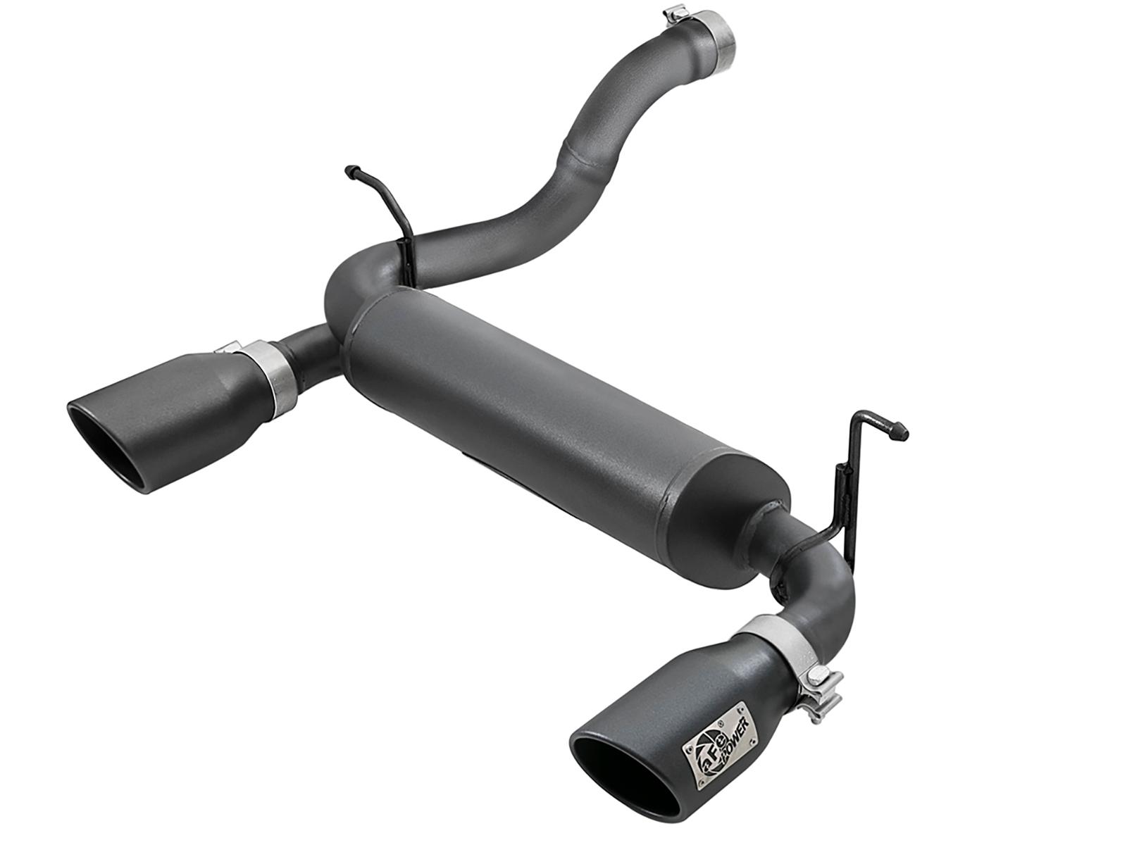 AFE Rebel Series Axle-Back Exhaust System w/ Black Tip (2018-2021 Wrangler, Wrangler, Wrangler, Wrangler) - 49-48067-B