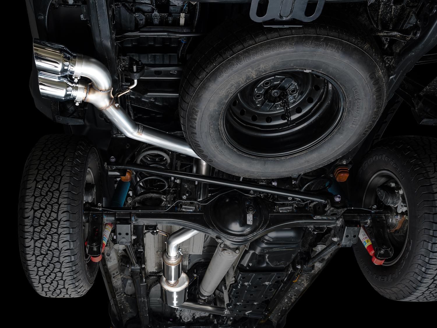 AWE 0FG Exhaust - Dual Chrome Silver Tips (2024+ Toyota Tacoma 2.4T) - 3015-32254