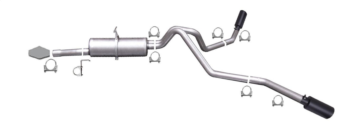 Gibson Exhaust 69004B Black Elite Cat-Back Dual Extreme Exhaust System, Stainless