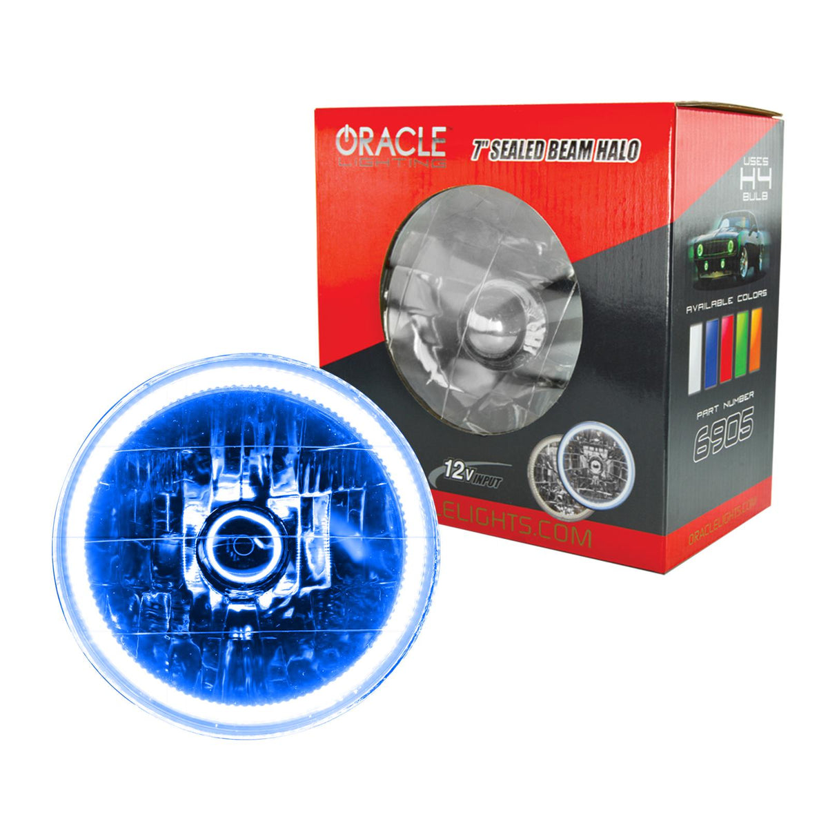 Oracle Lighting Pre-Installed Lights 7 In. Sealed Beam, Blue - 6905-002