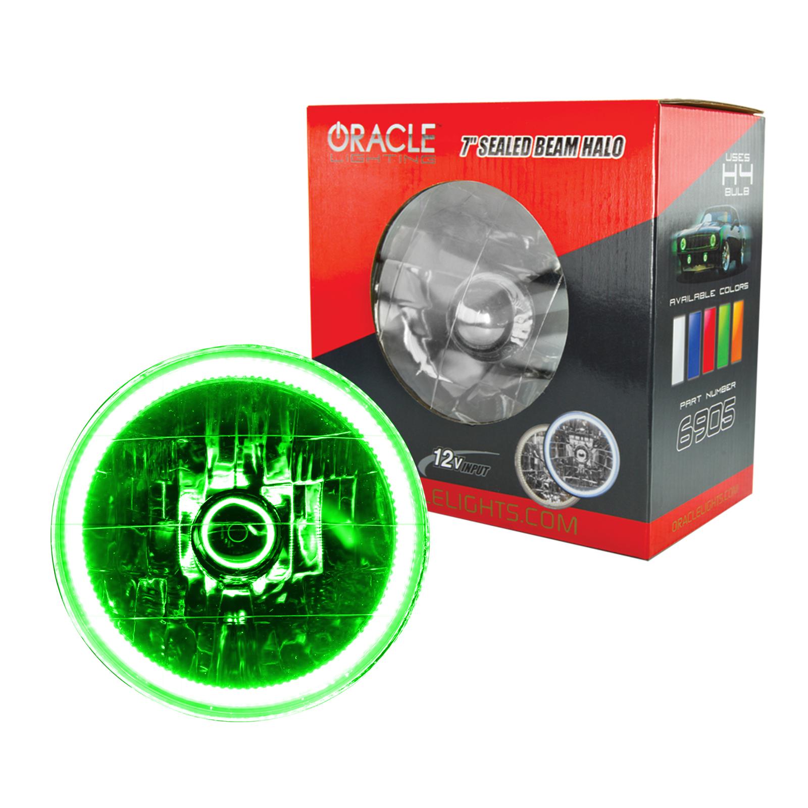 Oracle Lighting Pre-Installed Lights 7 In. Sealed Beam, Green - 6905-004