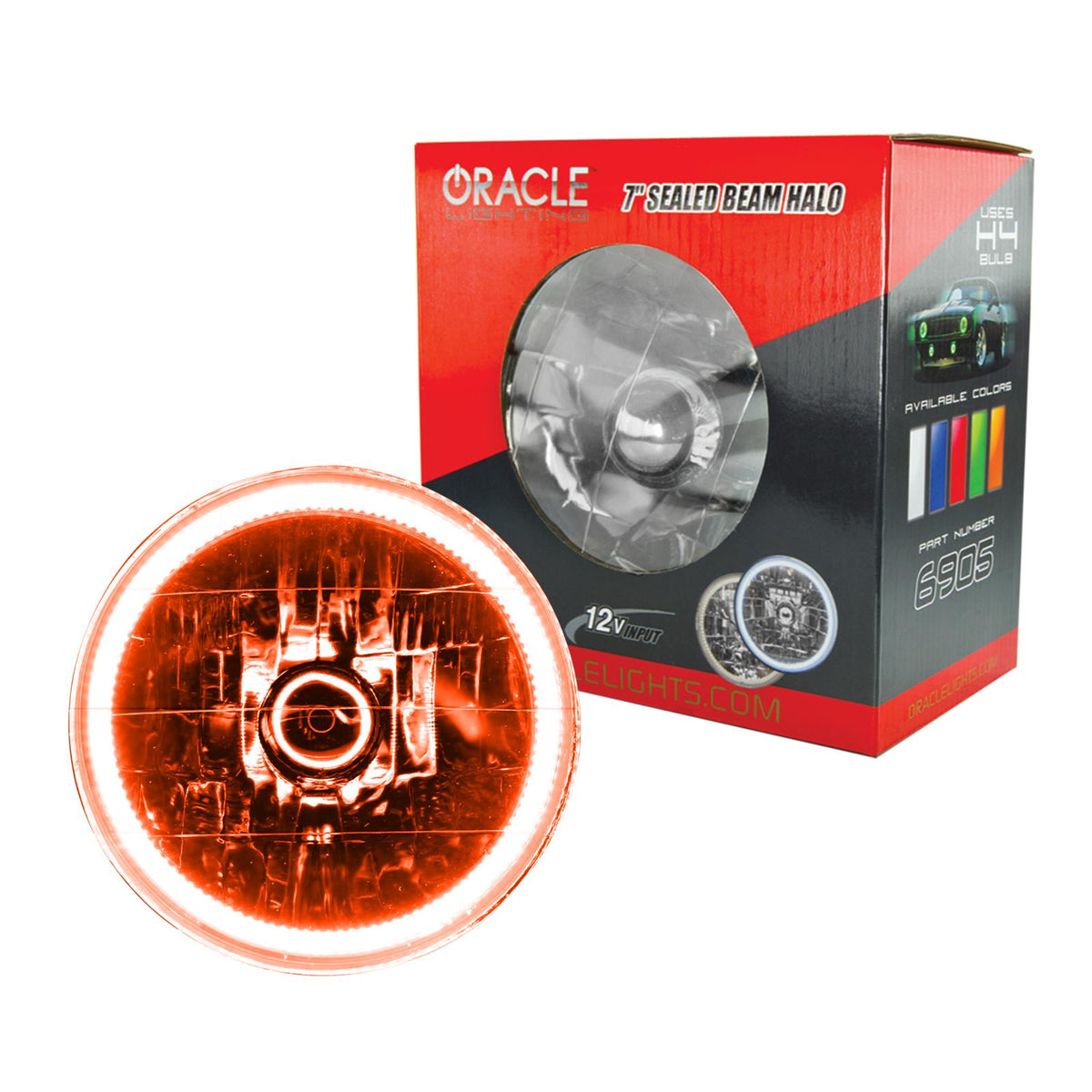 Oracle Lighting Pre-Installed Lights 7 In. Sealed Beam, Amber - 6905-005