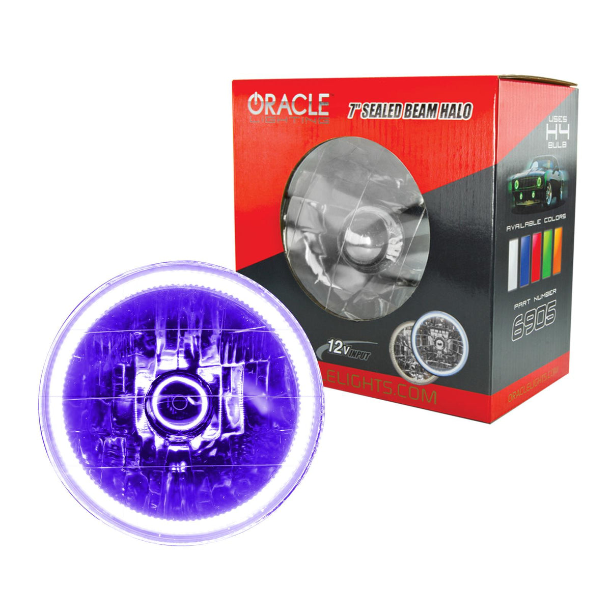 Oracle Lighting Pre-Installed Lights 7 In. Sealed Beam, Uv/Purple - 6905-007