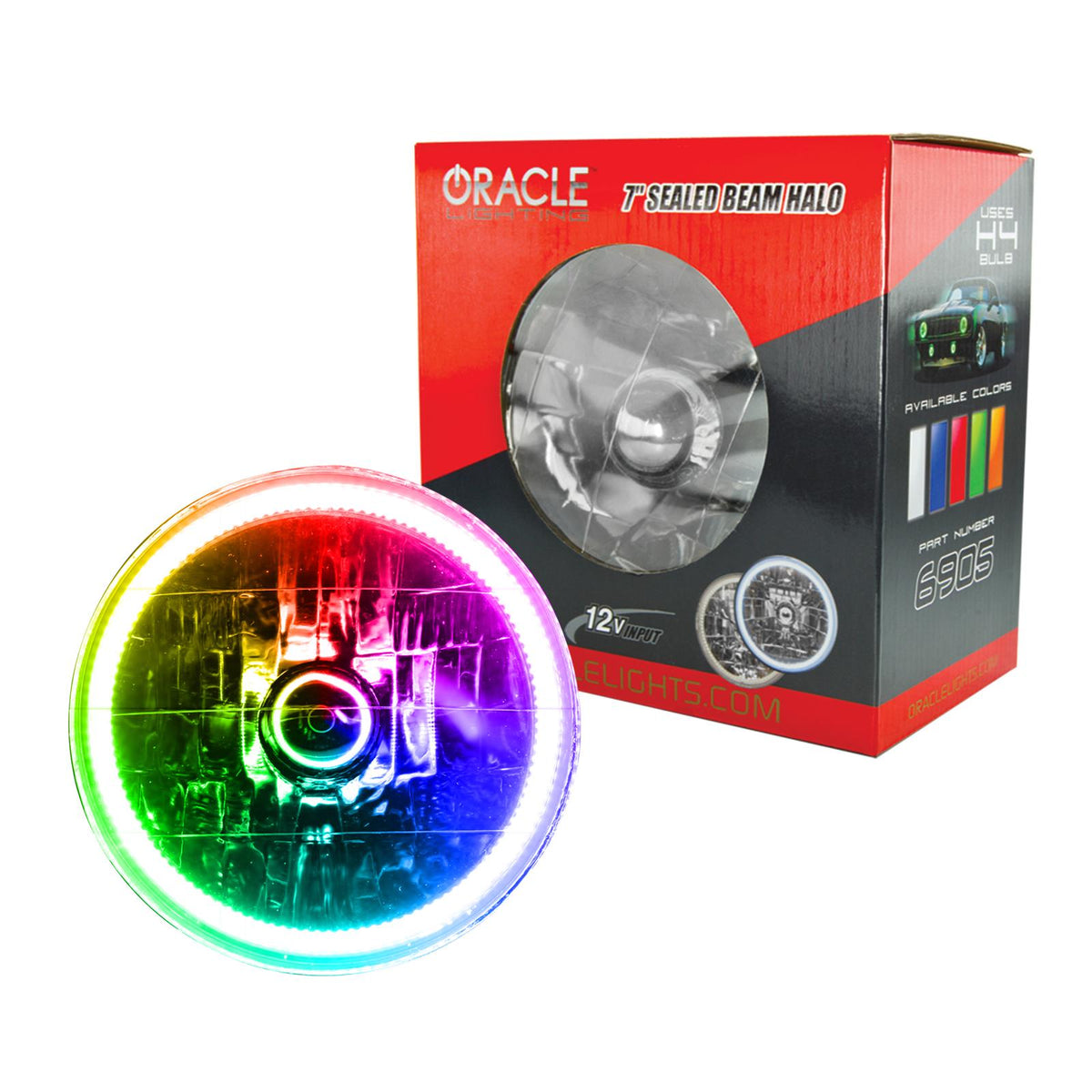 Oracle Lighting Pre-Installed Lights 7 In. Sealed Beam, Colorshift - 6905-333