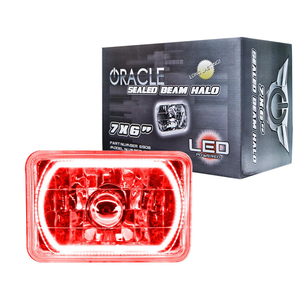 Oracle Lighting Pre-Installed Lights 7X6 In. Sealed Beam, Red - 6908-003