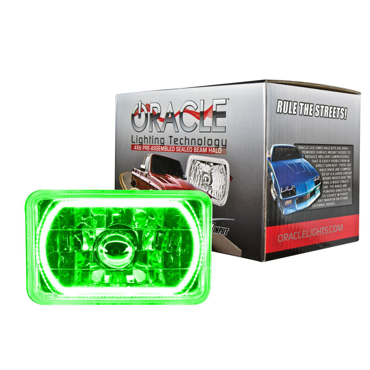 Oracle Lighting Pre-Installed Lights 4X6 In. Sealed Beam, Green - 6909-004