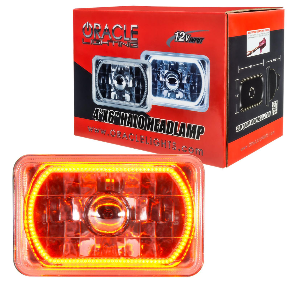 Oracle Lighting Pre-Installed Lights 4X6 In. Sealed Beam, Amber - 6909-005